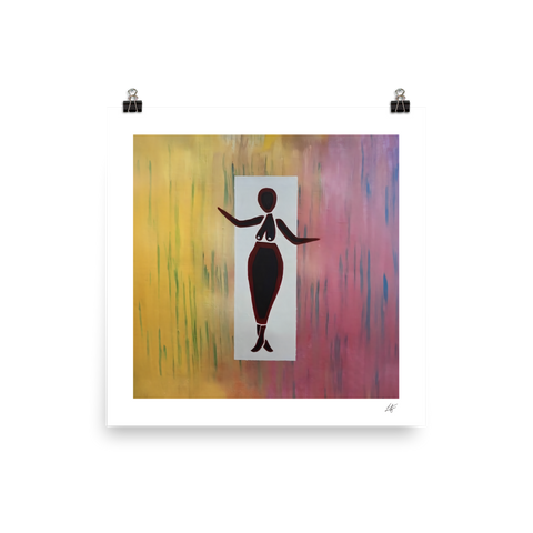 LADY IN THE RAIN MATTE PRINT WITH BORDER