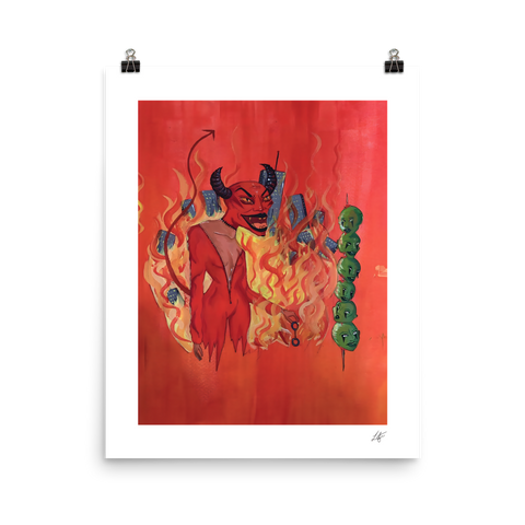 DEVIL'S TAROT MATTE PRINT WITH BORDER