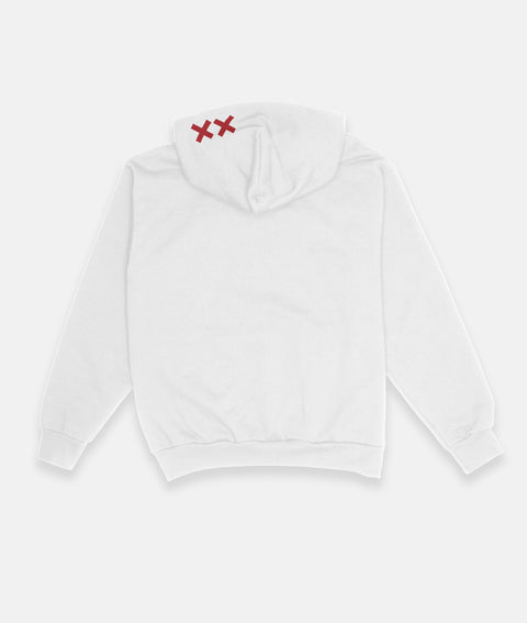 COLLIDED HOODIE 14OZ HEAVY WEIGHT WHITE