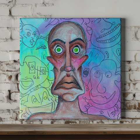 MANIACAL NIGHTMARES HAND-STRETCHED CANVAS PRINT