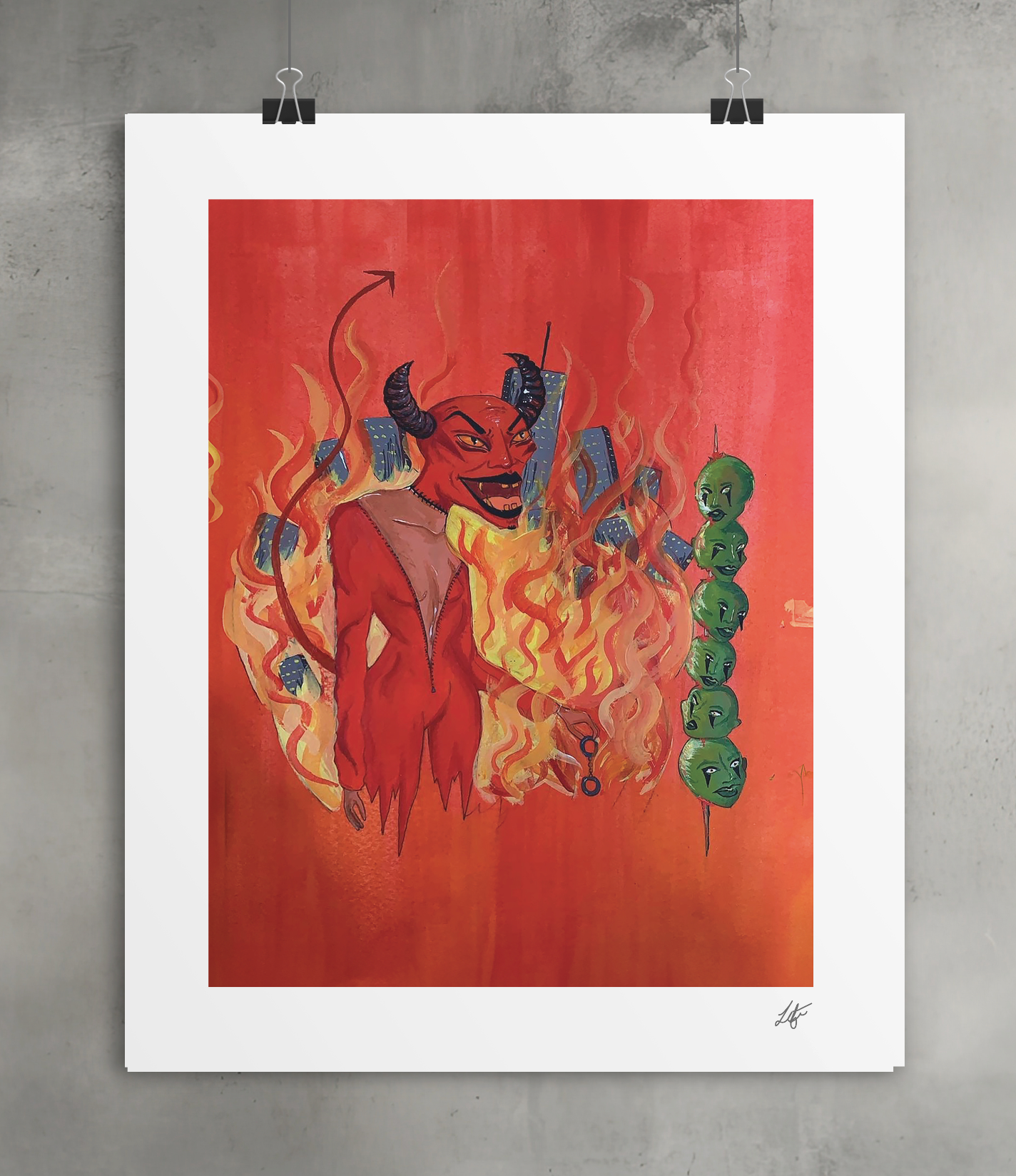 DEVIL'S TAROT MATTE PRINT WITH BORDER