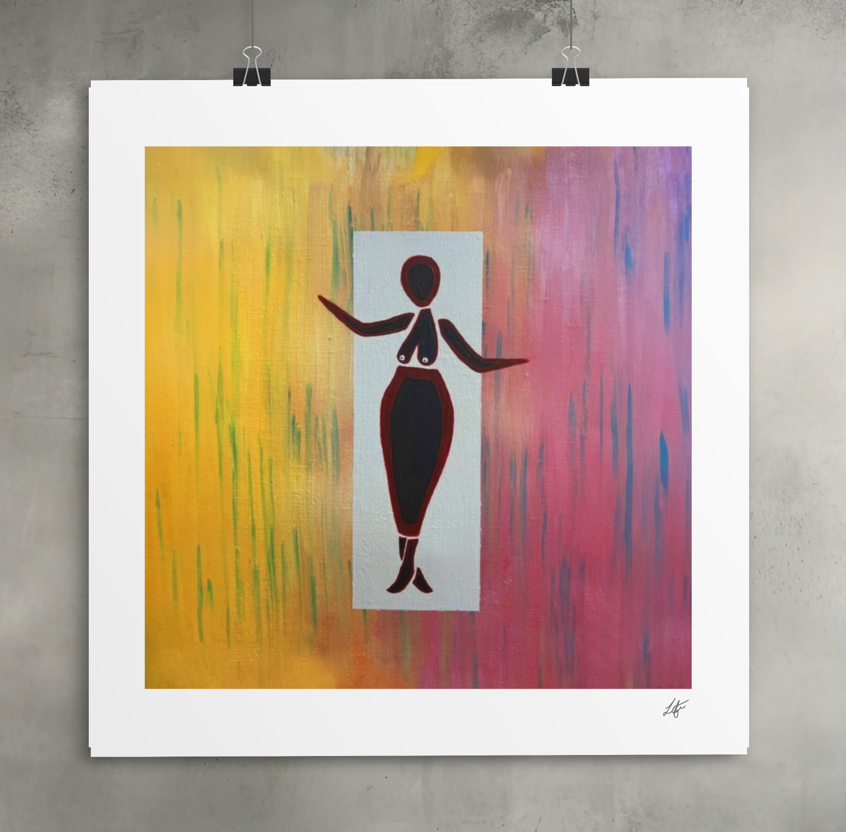 LADY IN THE RAIN MATTE PRINT WITH BORDER