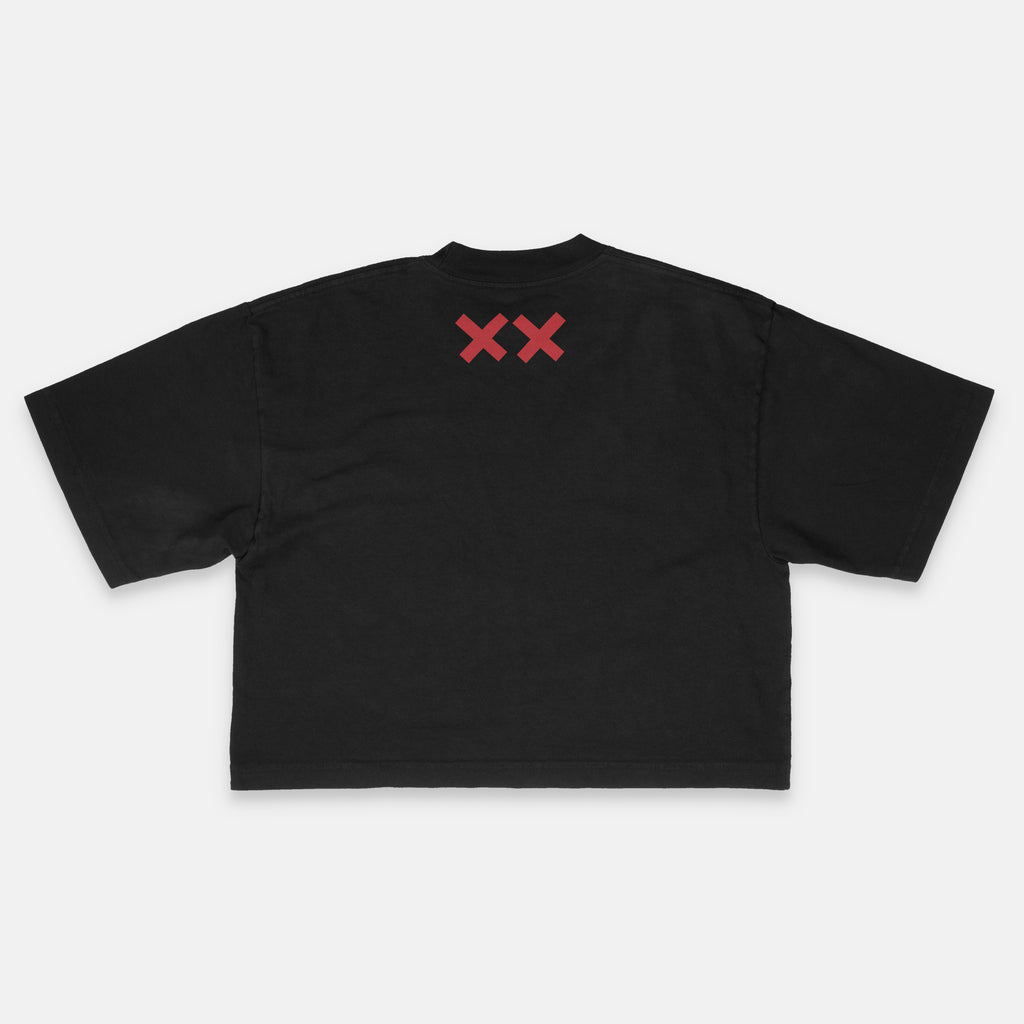 COLLIDED CROP TEE BLACK