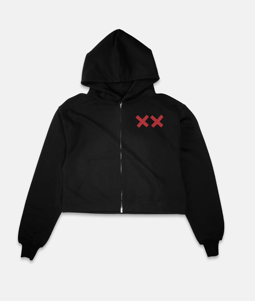 COLLIDED ZIP HOODIE 14OZ HEAVY WEIGHT TRUE BLACK