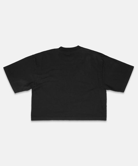 ALXX SIGNATURE CROP TEE TRUE BLACK