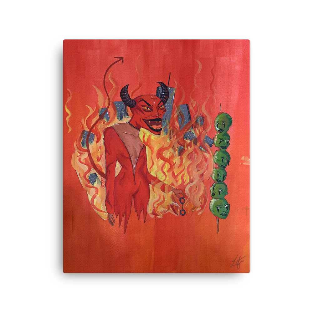 DEVIL'S TAROT HAND-STRETCHED CANVAS PRINT
