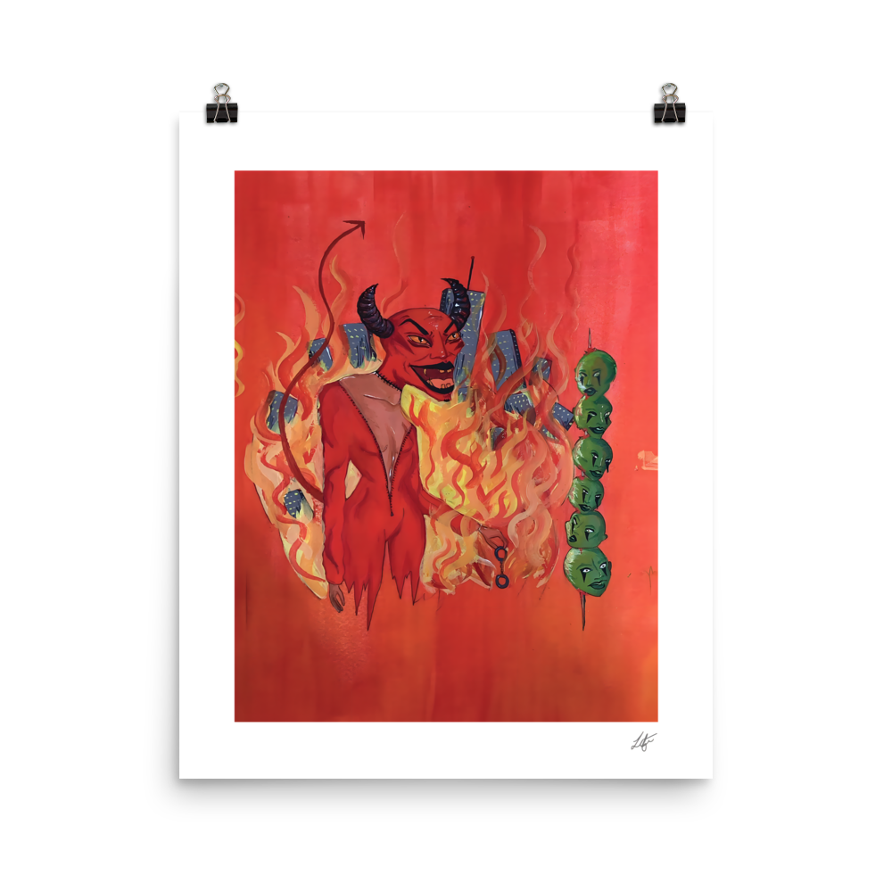 DEVIL'S TAROT MATTE PRINT WITH BORDER