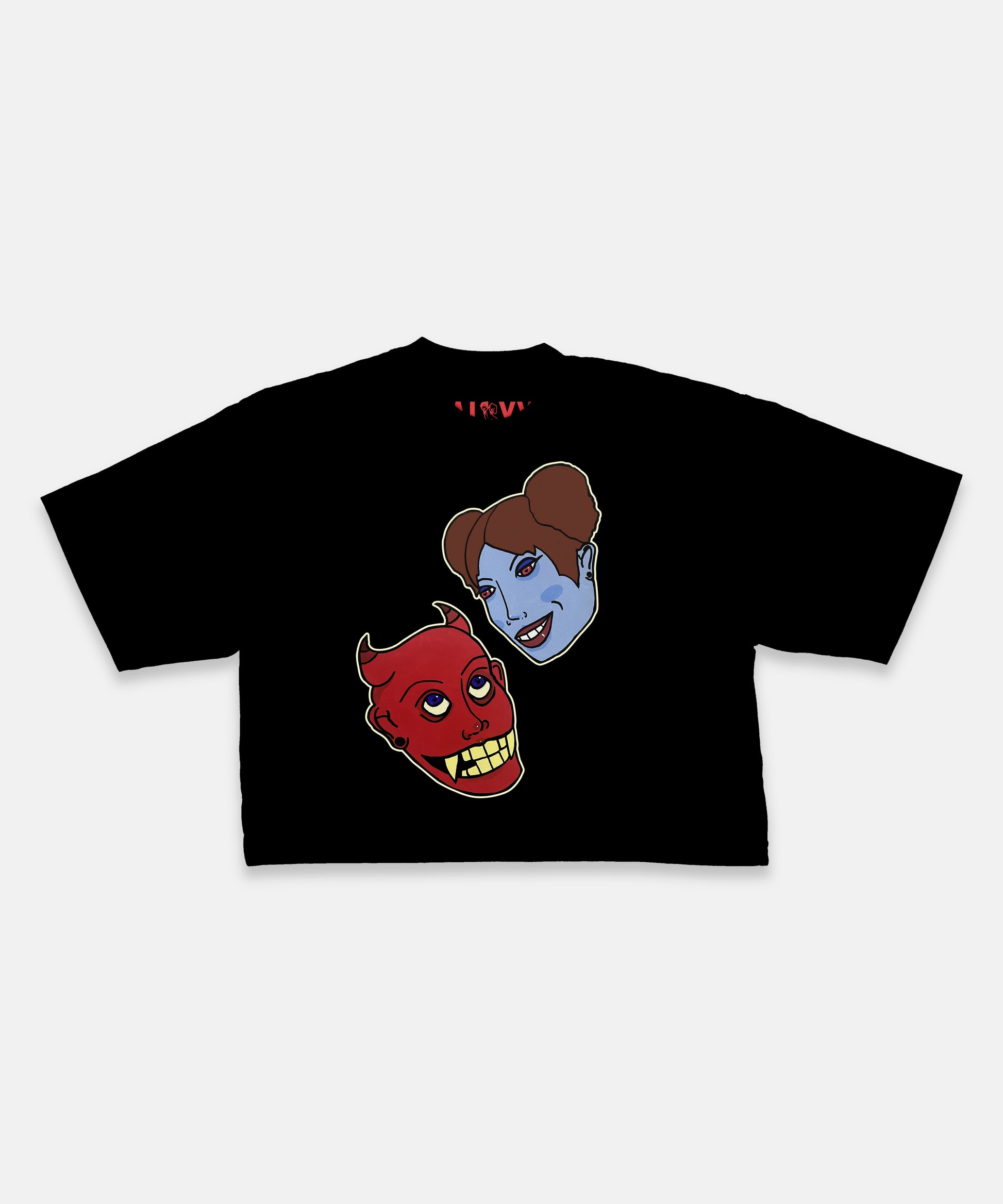 COLLIDED CROP TEE BLACK