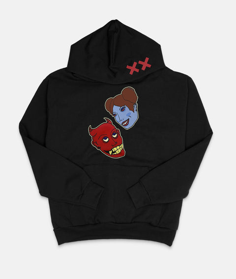 COLLIDED HOODIE 14OZ HEAVY WEIGHT TRUE BLACK