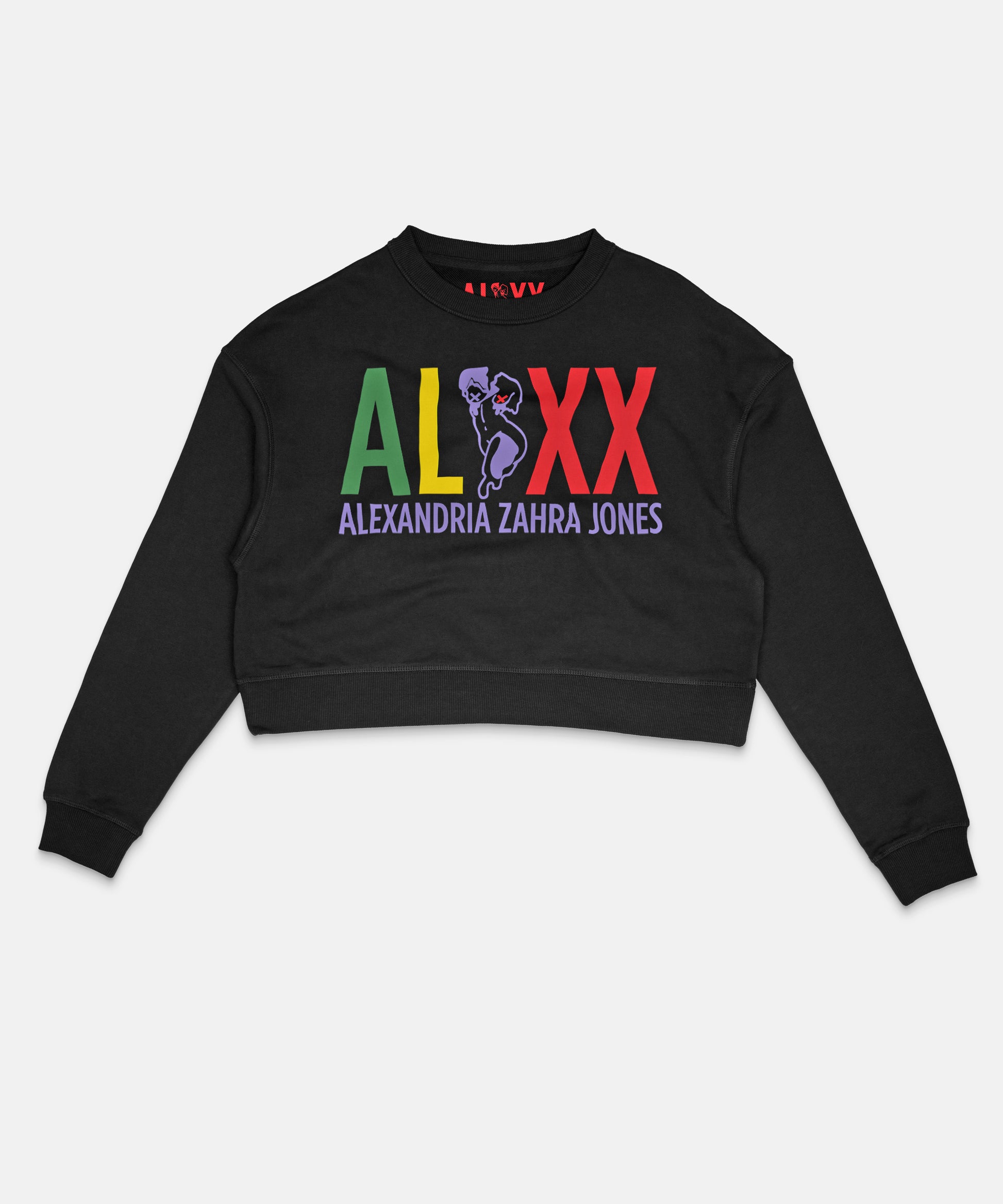 ALXX SIGNATURE CROP CREW FADED BLACK