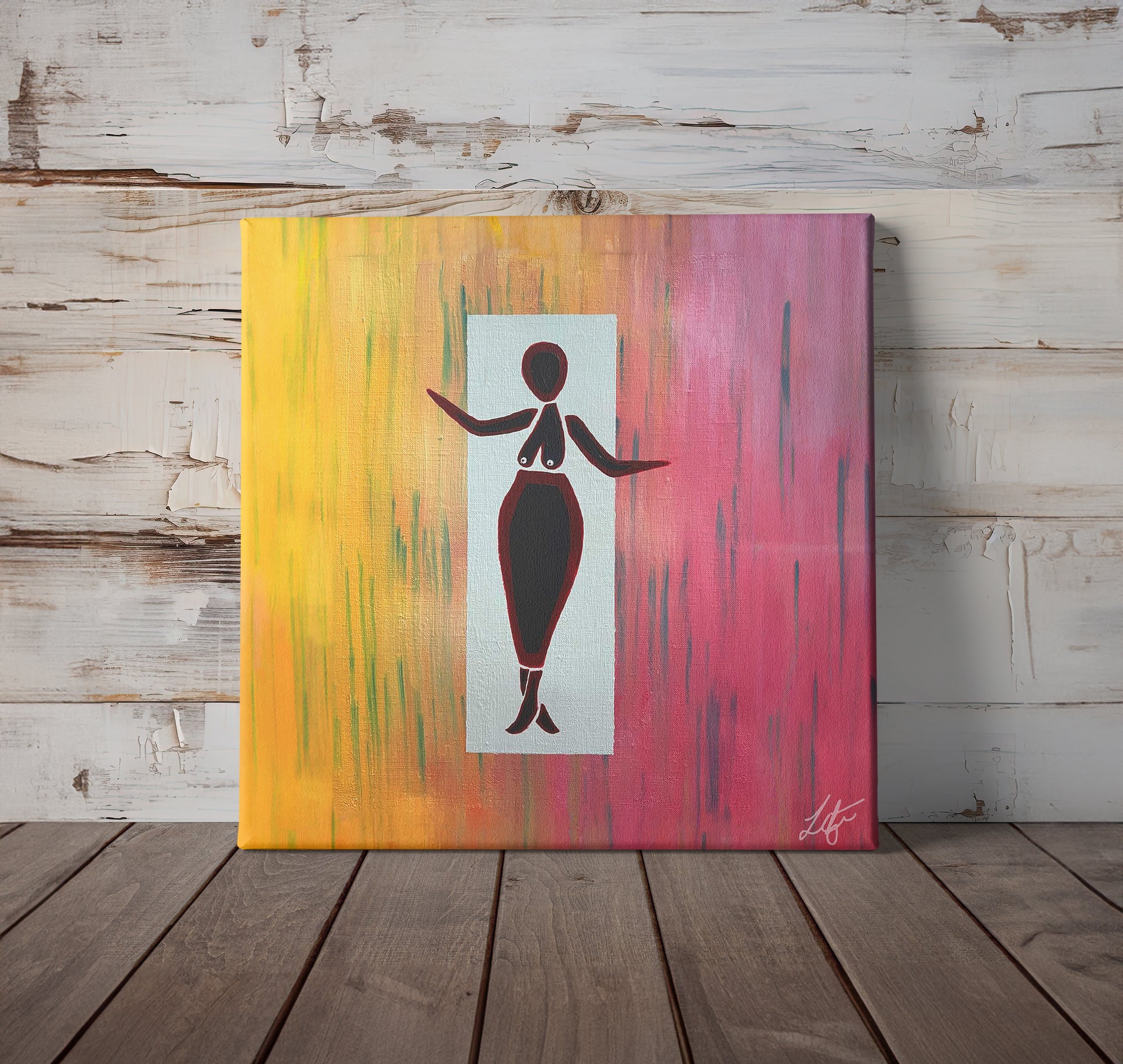 LADY IN THE RAIN HAND-STRETCHED CANVAS PRINT