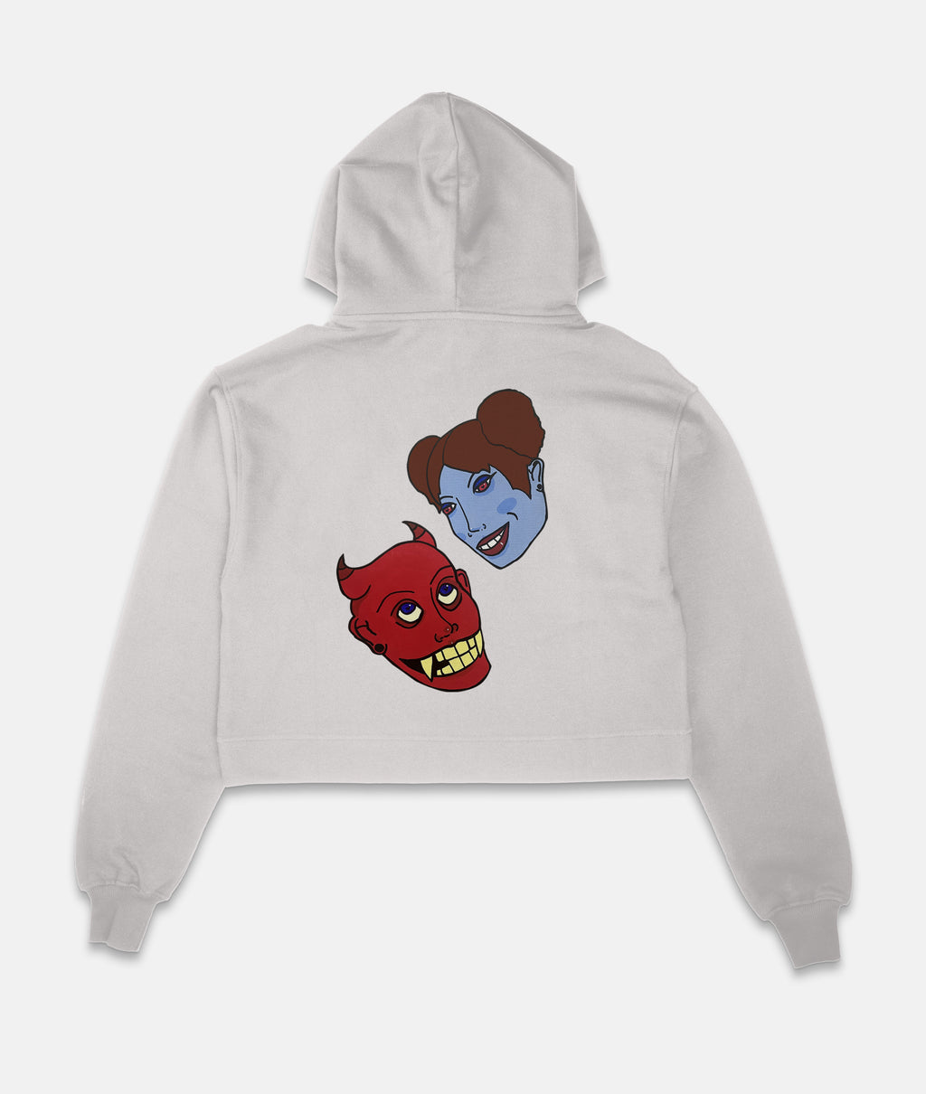 COLLIDED ZIP HOODIE 14OZ HEAVY WEIGHT WHITE