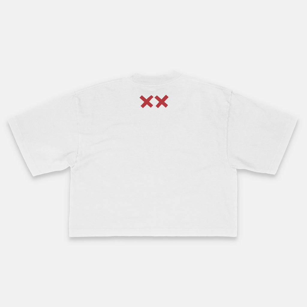 COLLIDED CROP TEE WHITE