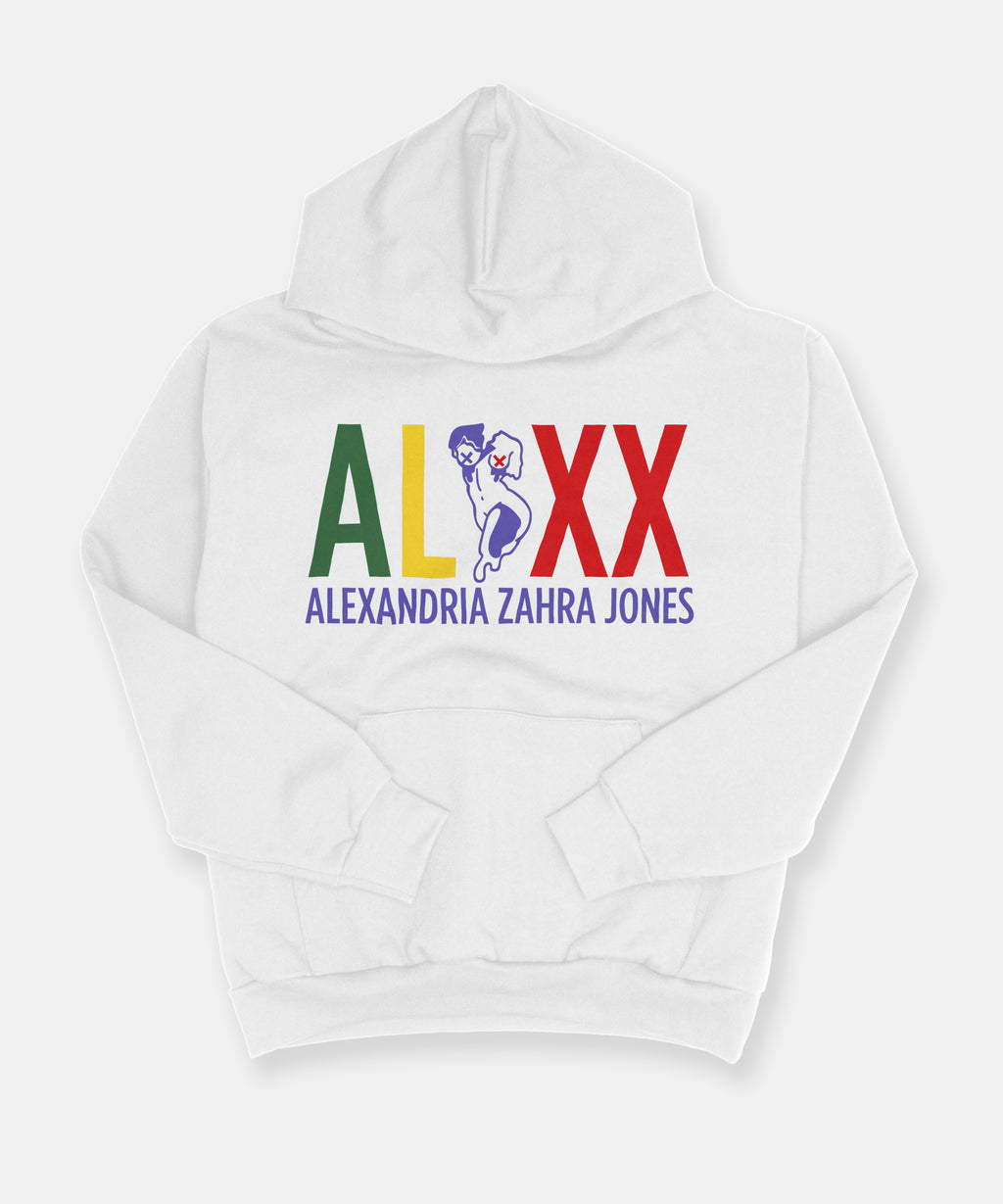 ALXX SIGNATURE HOODIE 14OZ HEAVY WEIGHT WHITE
